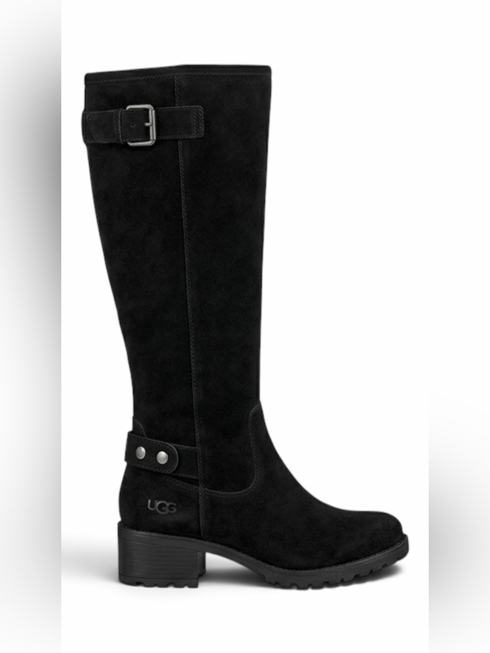 UGG – Jillian Shearling Lined Riding Boots - Tall Black Suede – Sz. 10